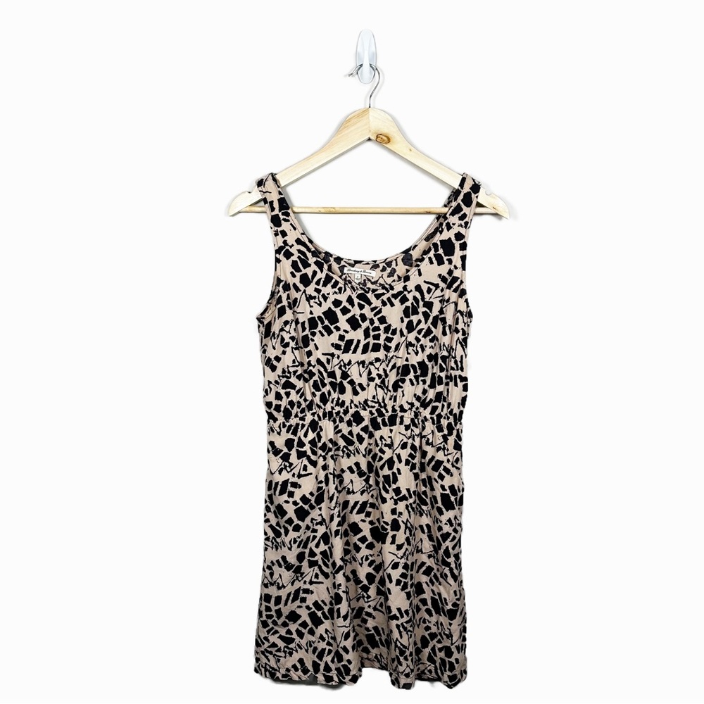 Anthropologie Broadway & Broome Cream and Black Geometric Mini Dress
